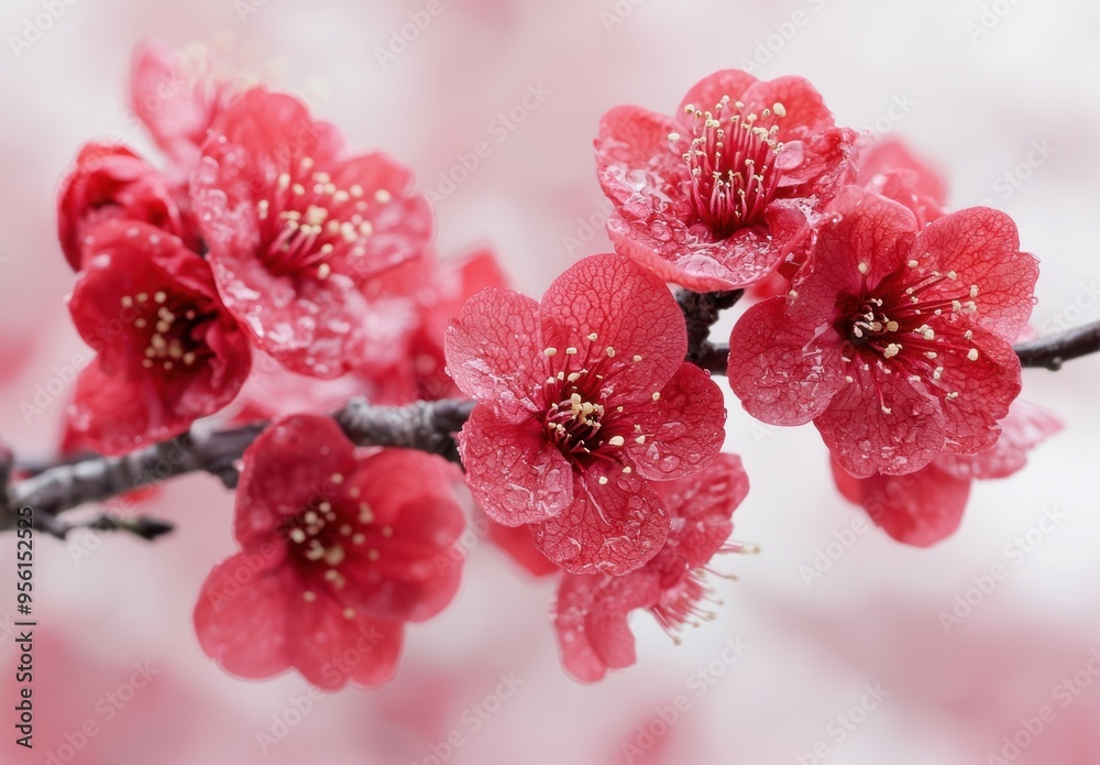 Canvas Prints Vibrant red plum blossoms in spring