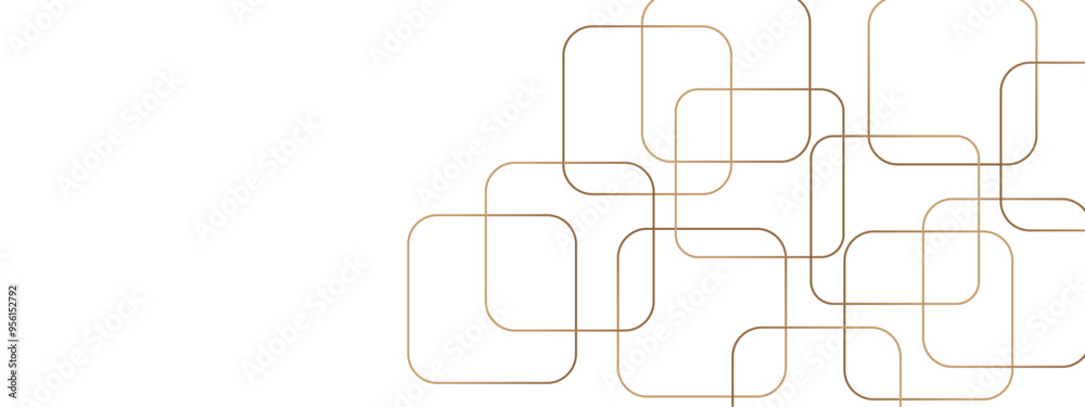 Poster modern white and gold abstract background, dynamic white shapes composition with golden lines.