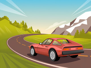 Naklejka premium illustration of a sports car 