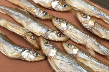 Obraz premium A dried smoked fish smelt 