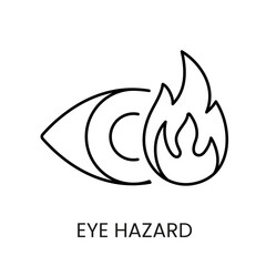 Eye danger line icon vector with editable stroke