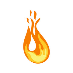 Cartoon fire. Flame of infernal fireballs,orange and yellow campfire, hot wildfire and bonfire, burn power. Hellfire burning icons isolated vector . Fireplace or camping activity.