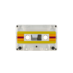 Fototapeta premium Cassette tape isolated on white background. Clipping path included.
