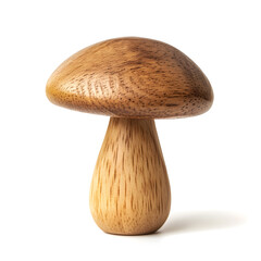 3d mushroom wooden kid toy isolated on white background