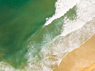 Beautiful sea beach and waves texture in sunny summer day background,Phuket Thailand