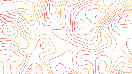 Abstract white background with colorful gradient Topographic line map pattern. Topographic map background geographic line map with elevation assignments.