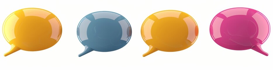 Obraz premium These versatile 3D speech bubble elements are ideal for web design, presentations, social media graphics, and more, adding depth and dimension.