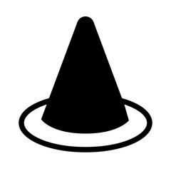 Witch Hat Cap Halloween Single Icon Glyph Style
