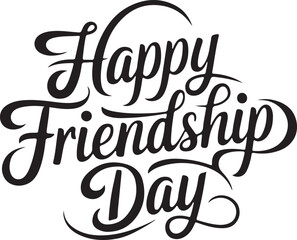 A happy friendship day  minimalist typography,calligraphy design silhouette vector styel