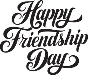 A happy friendship day  minimalist typography,calligraphy design silhouette vector