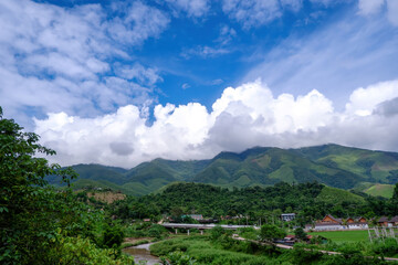 View of Ban Sapan village, Peaceful little village in Nan province,Thailand