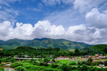 View of Ban Sapan village, Peaceful little village in Nan province,Thailand