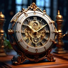 Fototapeta premium Clock, clock tower, clock design, mechanical, time, luxury watch, gold watch, table clock,