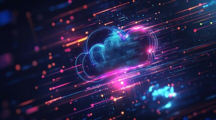 Naklejka premium Cloud Technology Design Template