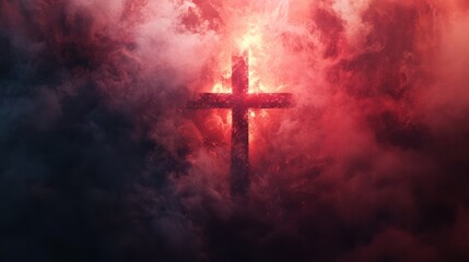 Fototapeta premium Burning Cross