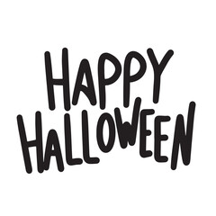 Happy Halloween text lettering. Hand drawn vector art.