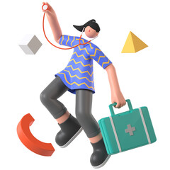 First Aid Doctor Medical Healthcare 3D Illustration