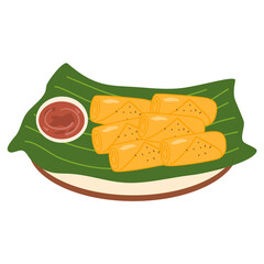 Traditional Filipino Lumpia fried sppring rolls