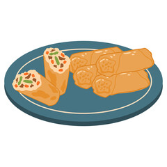 Pinoy Snack Lumpiang Shanghai Illustration