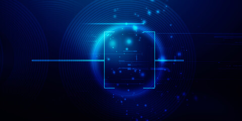 2d illustration Abstract futuristic electronic circuit technology background