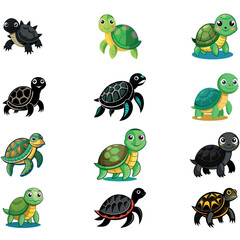 turtle vector art and illustration