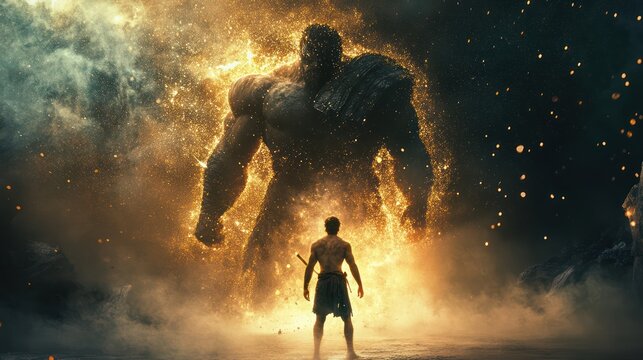 Illustration of David and Goliath