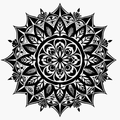 Silhouette black mandala design