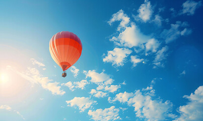 Fototapeta premium hot air balloon in flight-generative ai