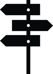 signpost isolated on white signs board icon black icon