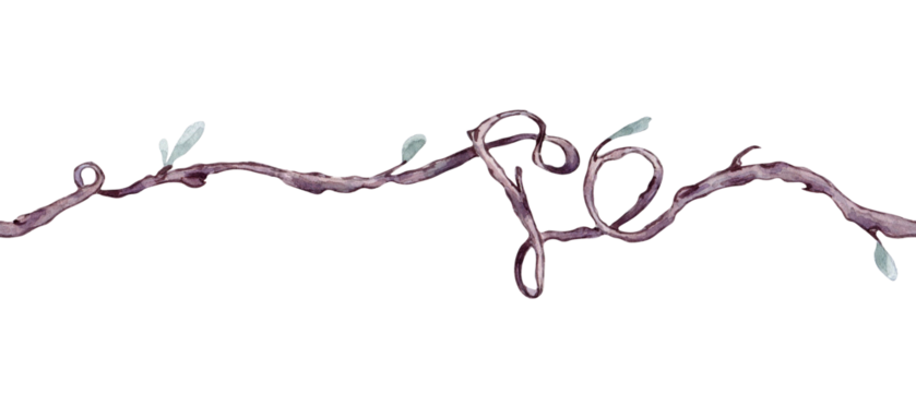 Vine of heart shape watercolor seamless banner isolated. Romantic branch with delicate green leaves on repeating border hand drawn. Elements for natural designs, Valentine day, rustic wedding - Powered by Adobe