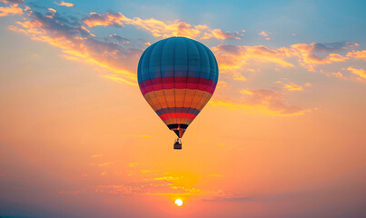 Fototapeta premium hot air balloon in flight-generative ai