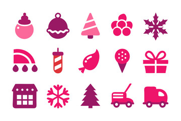 Set of Christmas decoration Vector Icons  illustration 