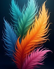 Obraz premium Colorful abstract background composed of radiant, flowing shapes in shades 