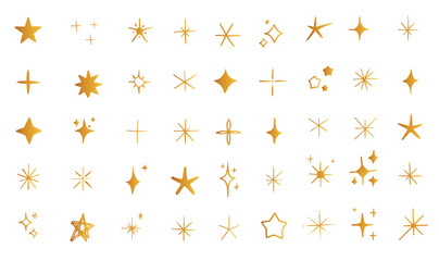 Vector set of Y2K stars, starburst and retro futuristic graphic ornaments for decoration. Set of star shapes. Templates for design, posters, projects, banners, logo, and business cards. Vector