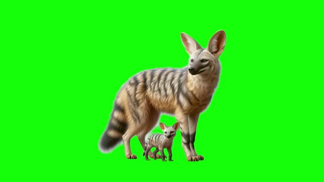 Green Screen Popup of an Aardwolf