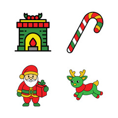 christmas icons set 