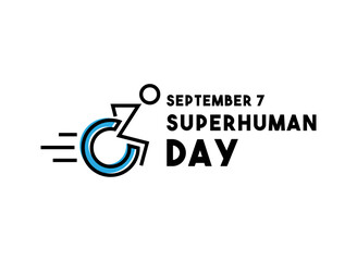 Superhuman Day. September 7. White background.