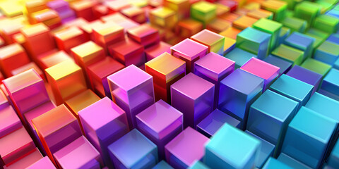  vibrant, and abstract representation of a 3D cube wall.