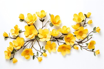 Beautiful yellow flowers isolated on a white background