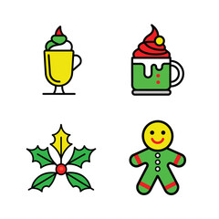 christmas icons set