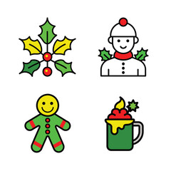 christmas icons set