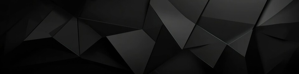 Abstract geometric black banner with diagonal stripes, shapes. Futuristic technology style. Minimal design. 3d effect.