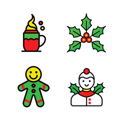 set of christmas icons