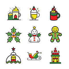 christmas icons set