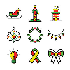set of christmas icons