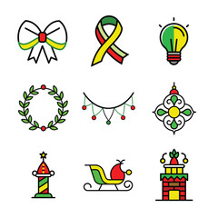 Naklejka premium set of christmas icons