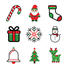 christmas icons set
