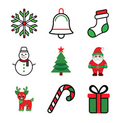 christmas icons set