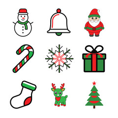 set of christmas icons