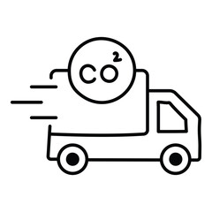 Carbon-Neutral Delivery Icon Design. Representing Eco-Friendly Shipping. Sustainable Logistics.
